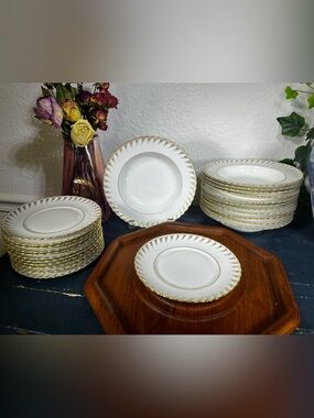 Vintage Royal Tettau set of 12 replacement porcelain plates and bowls